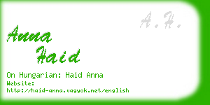 anna haid business card